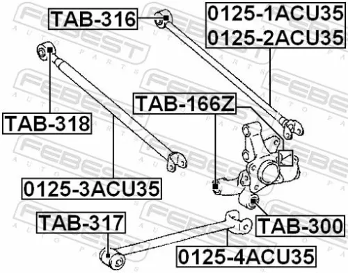 FEBEST Mounting, control/trailing arm (TAB-317)