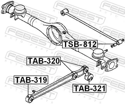 FEBEST Mounting, control/trailing arm (TAB-320)