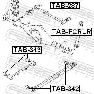 FEBEST Mounting, control/trailing arm (TAB-343)