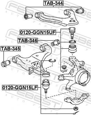 FEBEST Mounting, control/trailing arm (TAB-345)