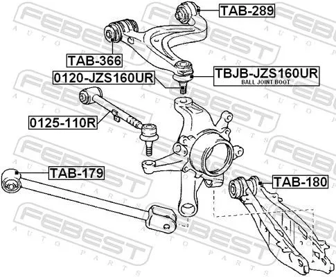 FEBEST Mounting, control/trailing arm (TAB-366)