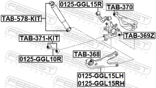 FEBEST Mounting, control/trailing arm (TAB-368)
