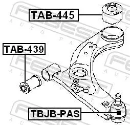FEBEST Mounting, control/trailing arm (TAB-445)