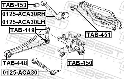 FEBEST Mounting, control/trailing arm (TAB-450)