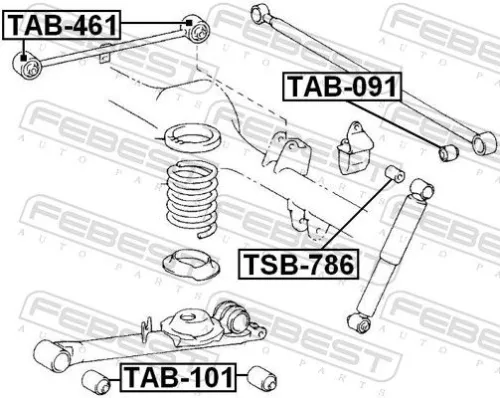 FEBEST Mounting, control/trailing arm (TAB-461)