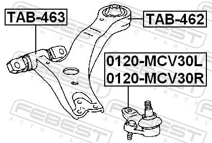FEBEST Mounting, control/trailing arm (TAB-462)