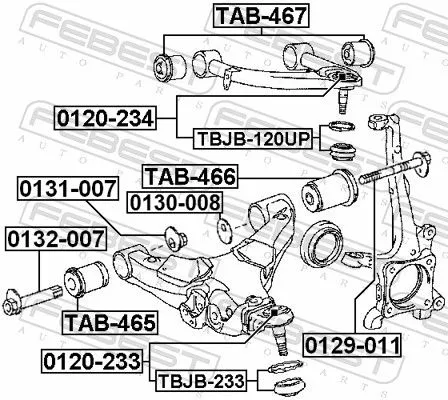 FEBEST Mounting, control/trailing arm (TAB-467)
