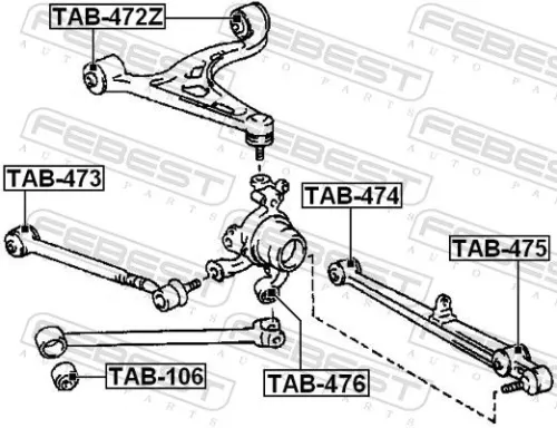 FEBEST Mounting, control/trailing arm (TAB-474)