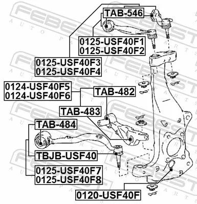 FEBEST Mounting, control/trailing arm (TAB-484)