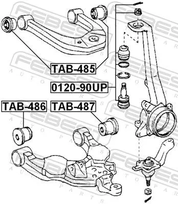FEBEST Mounting, control/trailing arm (TAB-487)