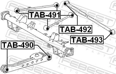 FEBEST Mounting, control/trailing arm (TAB-491)