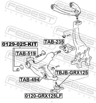 FEBEST Mounting, control/trailing arm (TAB-494)