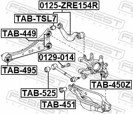 FEBEST Mounting, control/trailing arm (TAB-495)