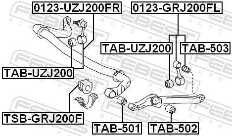 FEBEST Mounting, axle strut (TAB-503)