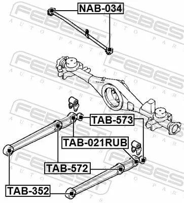 FEBEST Mounting, control/trailing arm (TAB-573)