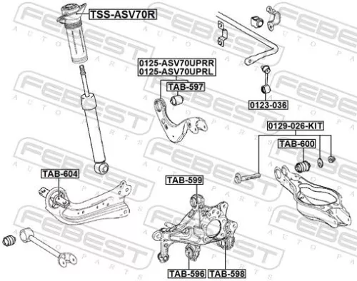 FEBEST Mounting, control/trailing arm (TAB-604)