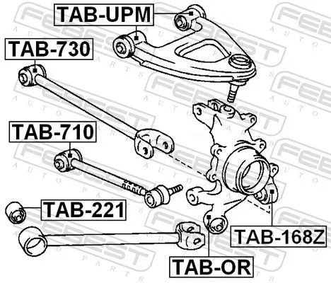 FEBEST Mounting, control/trailing arm (TAB-730)