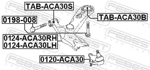 FEBEST Mounting, control/trailing arm (TAB-ACA30S)