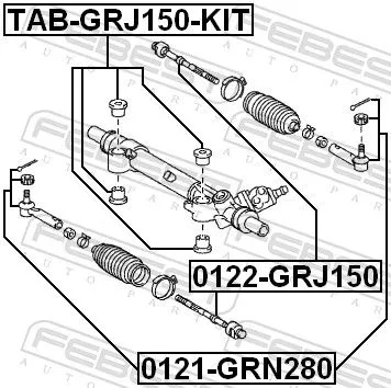 FEBEST Mounting, steering gear (TAB-GRJ150-KIT)