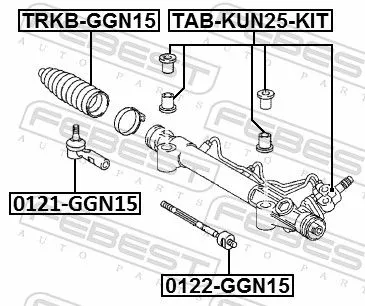 FEBEST Mounting, steering gear (TAB-KUN25-KIT)