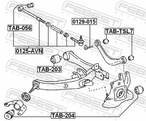 FEBEST Mounting, control/trailing arm (TAB-TSL7)