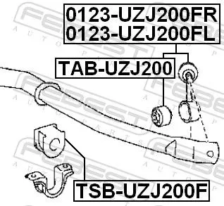 FEBEST Mounting, axle strut (TAB-UZJ200)
