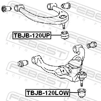 FEBEST Repair kit, supporting/ball joint (TBJB-120UP)