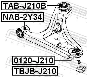 FEBEST Repair kit, supporting/ball joint (TBJB-J210)