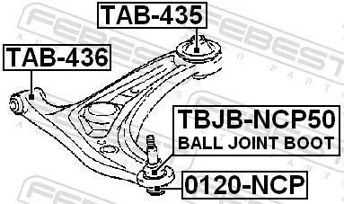 FEBEST Repair kit, supporting/ball joint (TBJB-NCP50)