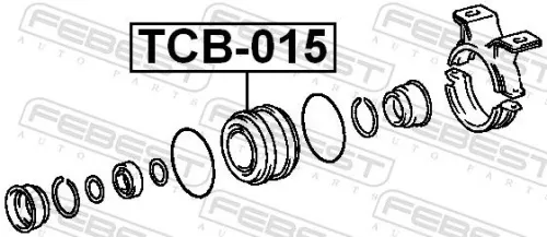 FEBEST Bearing, propshaft centre bearing (TCB-015)