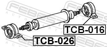 FEBEST Bearing, propshaft centre bearing (TCB-016)