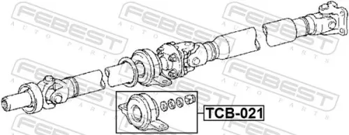 FEBEST Bearing, propshaft centre bearing (TCB-021)