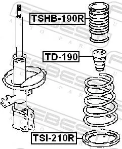 FEBEST Rubber Buffer, suspension (TD-190)