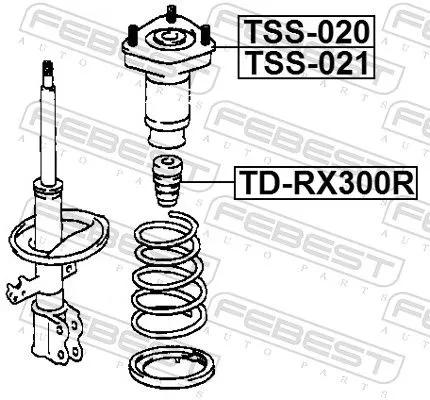 FEBEST Rubber Buffer, suspension (TD-RX300R)