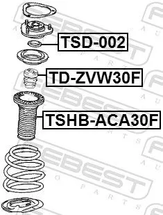 FEBEST Rubber Buffer, suspension (TD-ZVW30F)
