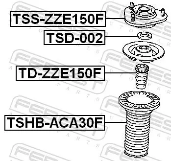 FEBEST Rubber Buffer, suspension (TD-ZZE150F)