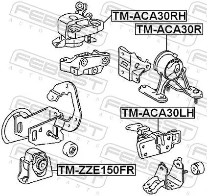 FEBEST Mounting, engine (TM-ACA30RH)