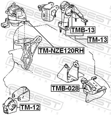 FEBEST Mounting, engine (TM-NZE120RH)