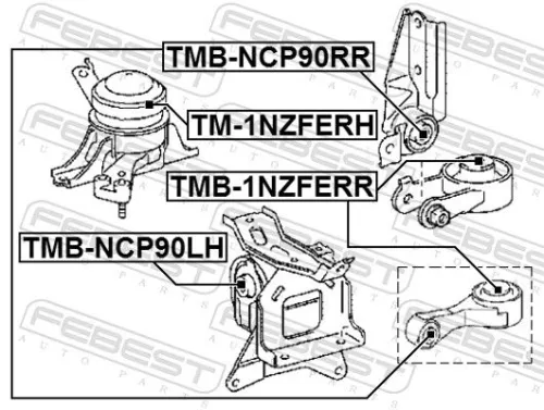 FEBEST Mounting, engine (TMB-NCP90RR)
