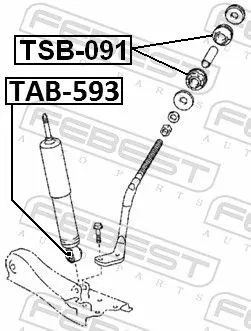 FEBEST Mounting, control/trailing arm (TSB-091)