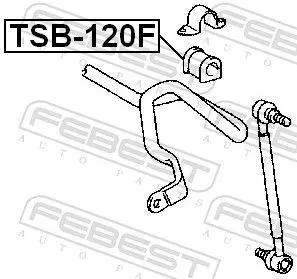 FEBEST Mounting, stabiliser bar (TSB-120F)