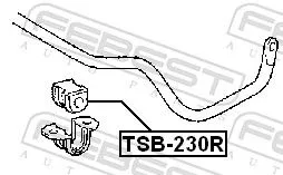 FEBEST Mounting, stabiliser bar (TSB-230R)