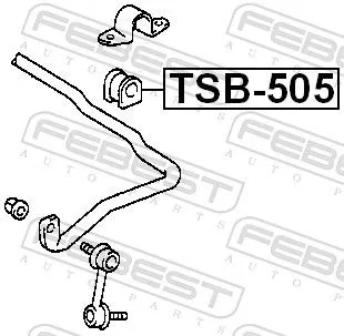 FEBEST Mounting, stabiliser bar (TSB-505)