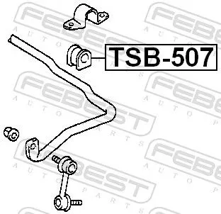 FEBEST Mounting, stabiliser bar (TSB-507)