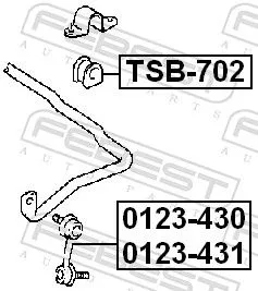 FEBEST Mounting, stabiliser bar (TSB-702)