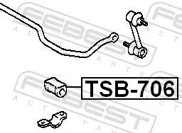 FEBEST Mounting, stabiliser bar (TSB-706)