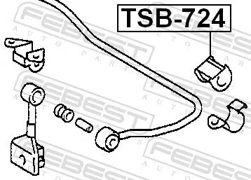 FEBEST Mounting, stabiliser bar (TSB-724)