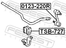 FEBEST Mounting, stabiliser bar (TSB-727)
