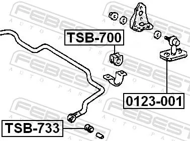 FEBEST Mounting, stabiliser bar (TSB-733)