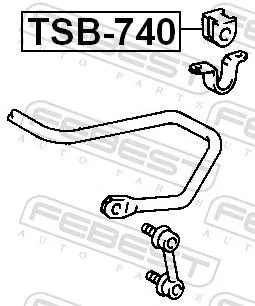 FEBEST Mounting, stabiliser bar (TSB-740)